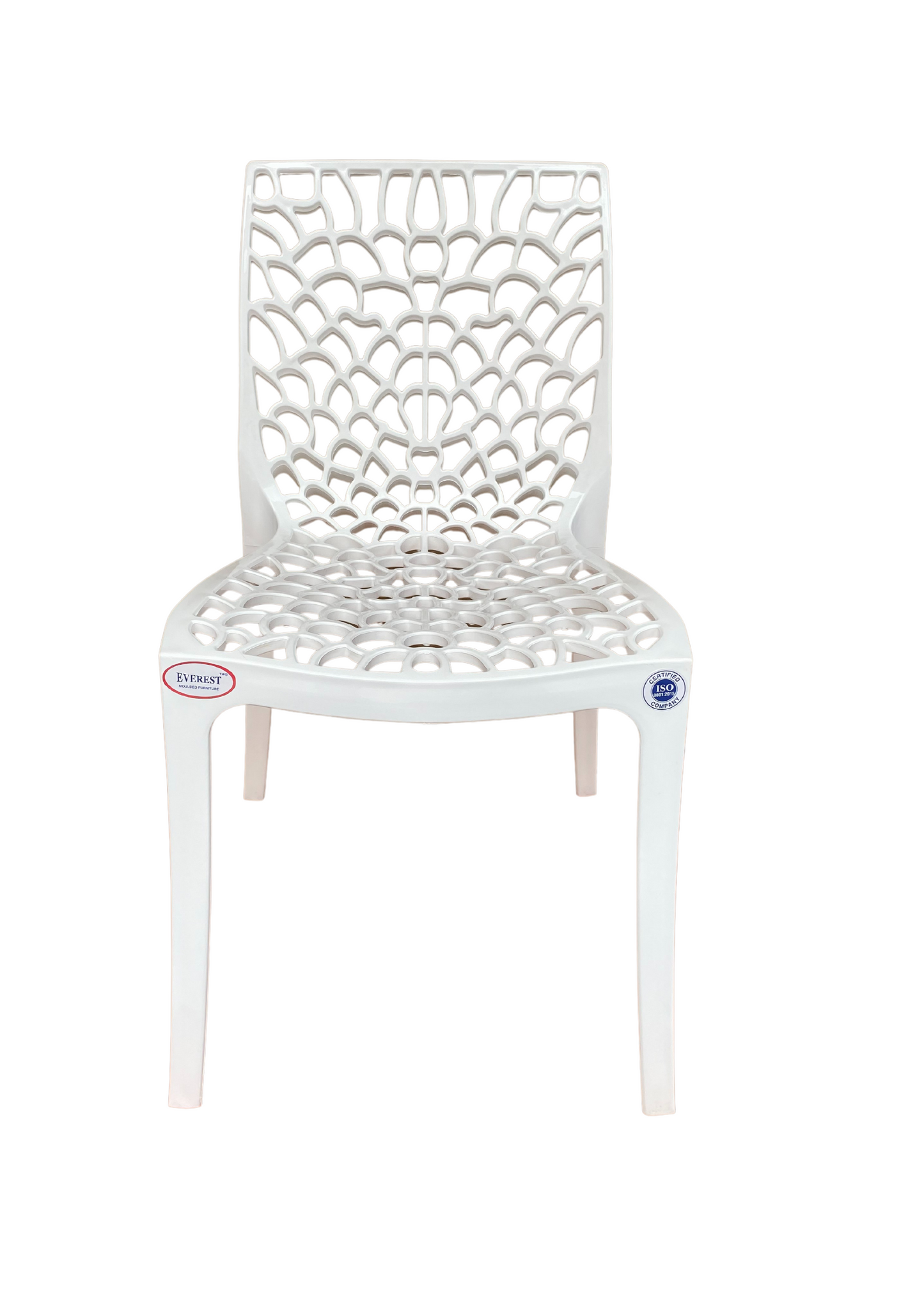 EVEREST Web Series Outdoor Garden/Cafe Plastic Chair (Set of 2 Pieces) -White Colour